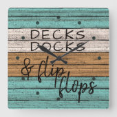 シーサイドおもしろいビーチシーサマー引用文アート スクエア壁時計 (正面)