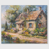 シーサイドお洒落コテージコテージコアデクページ ラッピングペーパー (フラット)