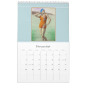 シーサイドのスタイルヴィンテージポートレートはがき カレンダー (2月 2026)