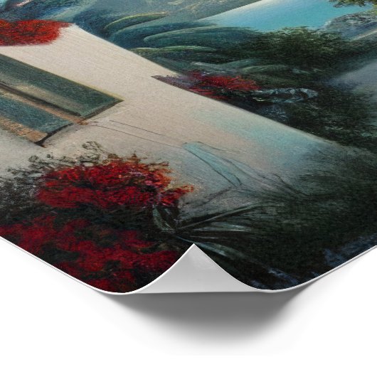 シーサイドの絵画街並み ポスター (角)