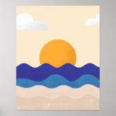 シーサイドの美しいリラックス夕日 ポスター (正面)
