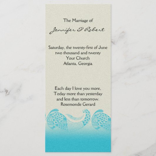 シーサイドインサンド&アクア結婚式 プログラム (正面)