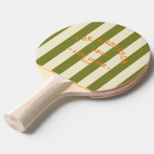シーサイドウィローグリーンストライピング&ファミリー名 卓球ラケット (正面アングル)