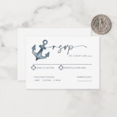 シーサイドウェディングRSVPカード ノートカード (正面/裏面インサイチュ)