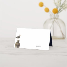 シーサイドウォーター色ネイビー結婚ブルー プレイスカード