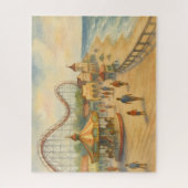 シーサイドエスケープウォーターカラーバケーションパズルビーチ ジグソーパズル (縦)