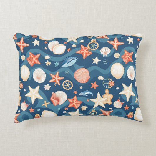 シーサイドエスケープ装飾用クッション – 沿岸心地よい アクセントクッション (正面)