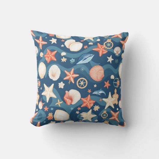 シーサイドエスケープ装飾用クッション – 沿岸心地よい クッション (正面)