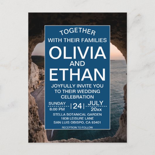 シーサイドエレガントコースタルサマービーチ結婚式 ポストカード (正面)