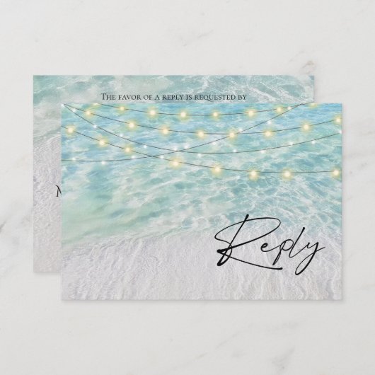 シーサイドエレガントストリングライトビーチサイト 出欠カード (正面/裏面)