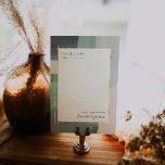 シーサイドオーシャングラス | テーブルナンバーカード テーブルナンバー<br><div class="desc">美しい抽象的な筆のタッチが特徴です。砂浜の感覚、波が海岸に打ち寄せる音、暖かな夏の風―この組み合わせは、海辺で過ごすことを夢見させてくれます。シーガラスのグリーンとぼんやりとしたニュートラルな色合いが、穏やかな夏の結婚式の雰囲気を醸し出します。海辺であろうと、都会であろうと、ゲストはあなたの特別な日をこれらの色合いで飾られた美しさの中で存分に楽しみ、素晴らしい気分でくつろぐことでしょう。</div>