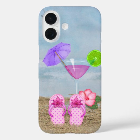 シーサイドカクテルとビーチサンダル Case-Mate iPhoneケース (裏面)