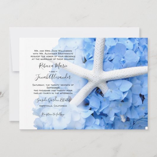 シーサイドガーデンの両親がコースト結婚の 招待状 (正面)