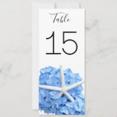 シーサイドガーデンの両面テーブルナンバーカード 招待状 (正面)