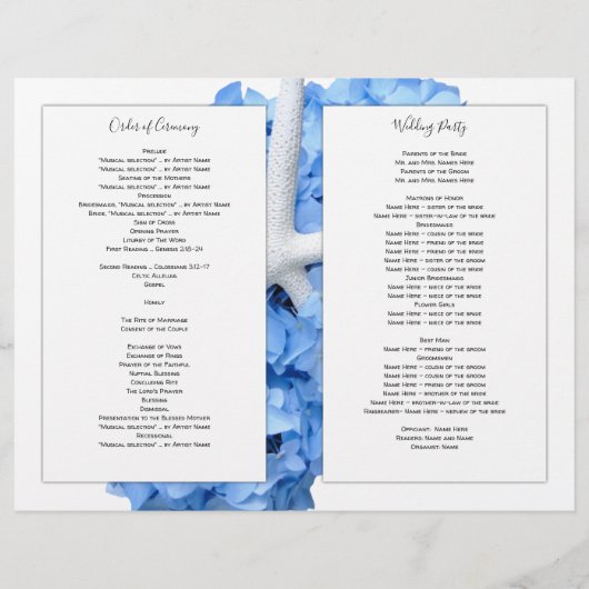 シーサイドガーデンカソリッ結婚クスのセレモニープログラム (裏面)