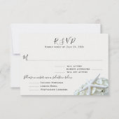 シーサイドガーデンゲストカウントメニューエントリRSVPカード 出欠カード (正面)