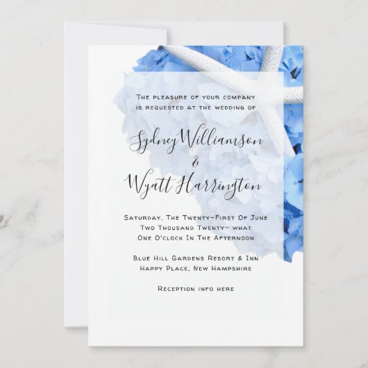 シーサイドガーデンヒトアジサイ結婚ズ 招待状 (正面)