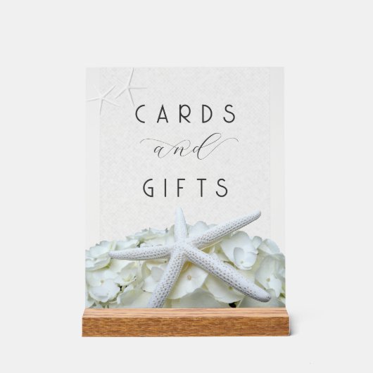 シーサイドガーデンヒトデのカード結婚ギフト アクリルサイン (正面)