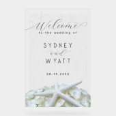 シーサイドガーデンヒトデ結婚ィッシュの霜の降りた歓迎 アクリルサイン (正面)