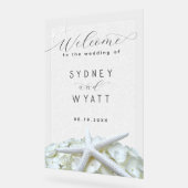 シーサイドガーデンヒトデ結婚ィッシュの霜の降りた歓迎 アクリルサイン (傾斜)