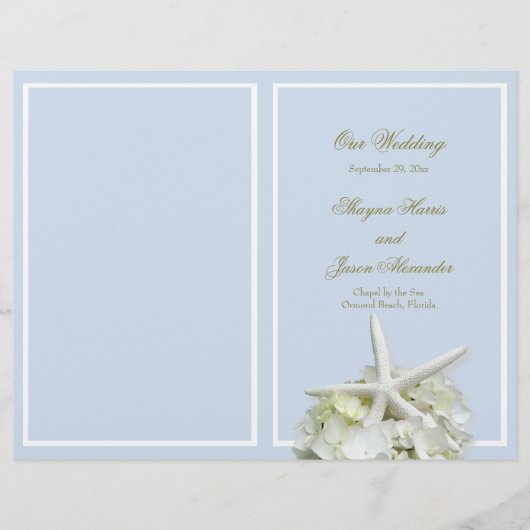 シーサイドガーデンヒトデ結婚式 プログラムカバー (正面)