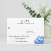 シーサイドガーデンブルーメニューエントリRSVPカード 出欠カード (スタンド正面)