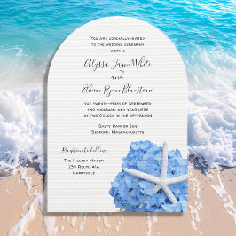 シーサイドガーデンブルー結婚ズアーチ招待状 招待状