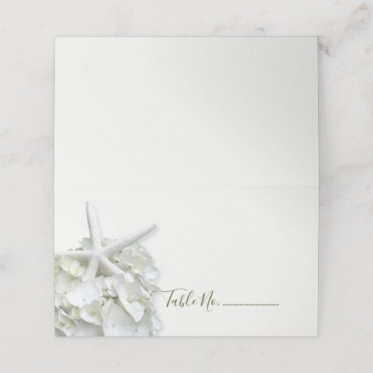 シーサイドガーデンホワイトヒトアジサイ プレイスカード (外部開封)