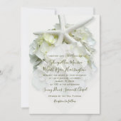 シーサイドガーデンホワイトヒトデ結婚アジサイ 招待状 (正面)