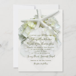 シーサイドガーデンホワイトヒトデ結婚アジサイ 招待状