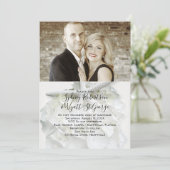 シーサイドガーデンホワイトフォト結婚式招待状 招待状 (スタンド正面)