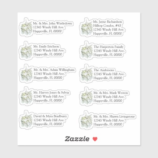シーサイドガーデンホワイト結婚ズ個人の郵送 シール (シート)