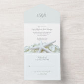 シーサイドガーデンモノグラ結婚ム伝統的ズ オールインワン招待状 (内側)