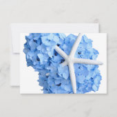 シーサイドガーデン結婚ブルーのメニューRSVP 出欠カード (裏面)