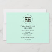 シーサイドクリスマス7月の名前をカスタムするログ&文字 招待状 (裏面)