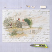 シーサイドコテージビーチハウスフランスのスクリプトデコページ 薄葉紙 (クラフト)