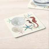 シーサイドコレクション砂ドル スクエアペーパーコースター (アングル)