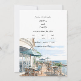 シーサイドコースタルルーフトップカフェシービューズ結婚ズ 招待状