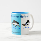 シーサイドサマーホリデー – ドルフィンブルー ツートーンマグカップ (正面右)