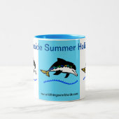 シーサイドサマーホリデー – ドルフィンブルー ツートーンマグカップ (中央)