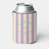 シーサイドサマーライラックストライプと家族の名前 缶クーラー (缶裏面)