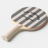 シーサイドサンドキャッスルピンクストライピング&ファミリー名 卓球ラケット (正面アングル)