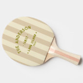 シーサイドサンド砂丘のストライピングと家族の名前 卓球ラケット (横)