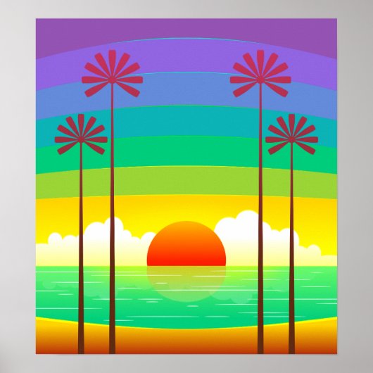 シーサイドサンライズヴィンテージ ポスター (正面)