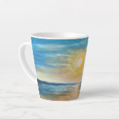 シーサイドサンライズ海サンセットラディアントシースケープパイン カフェラテマグ (左アングル)
