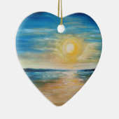 シーサイドサンライズ海サンセットラディアントシースケープパイン セラミックオーナメント (右)