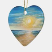 シーサイドサンライズ海サンセットラディアントシースケープパイン セラミックオーナメント (左)