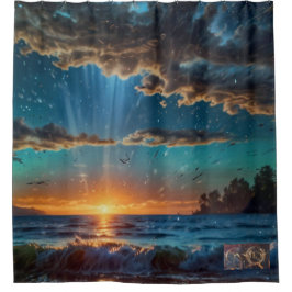 シーサイドサンライズ シャワーカーテン