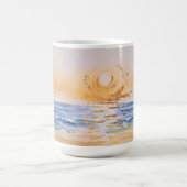 シーサイドサンライズ – 水の色シースケー絵を描プのウィット コーヒーマグカップ (中央)