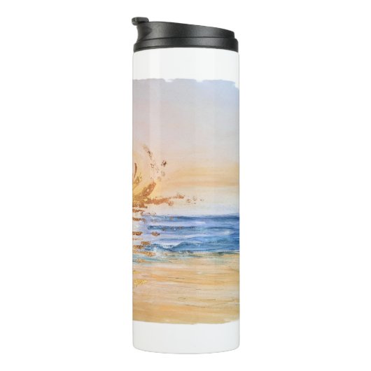 シーサイドサンライズ – 水の色シースケー絵を描プのウィット タンブラー (回転右)